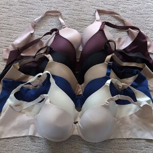 36D Lot Of 7 Soma Vanishing 360 Perfect Coverage Bras White Black Blue Purple